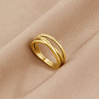 Ara Twisted Crossed Ring