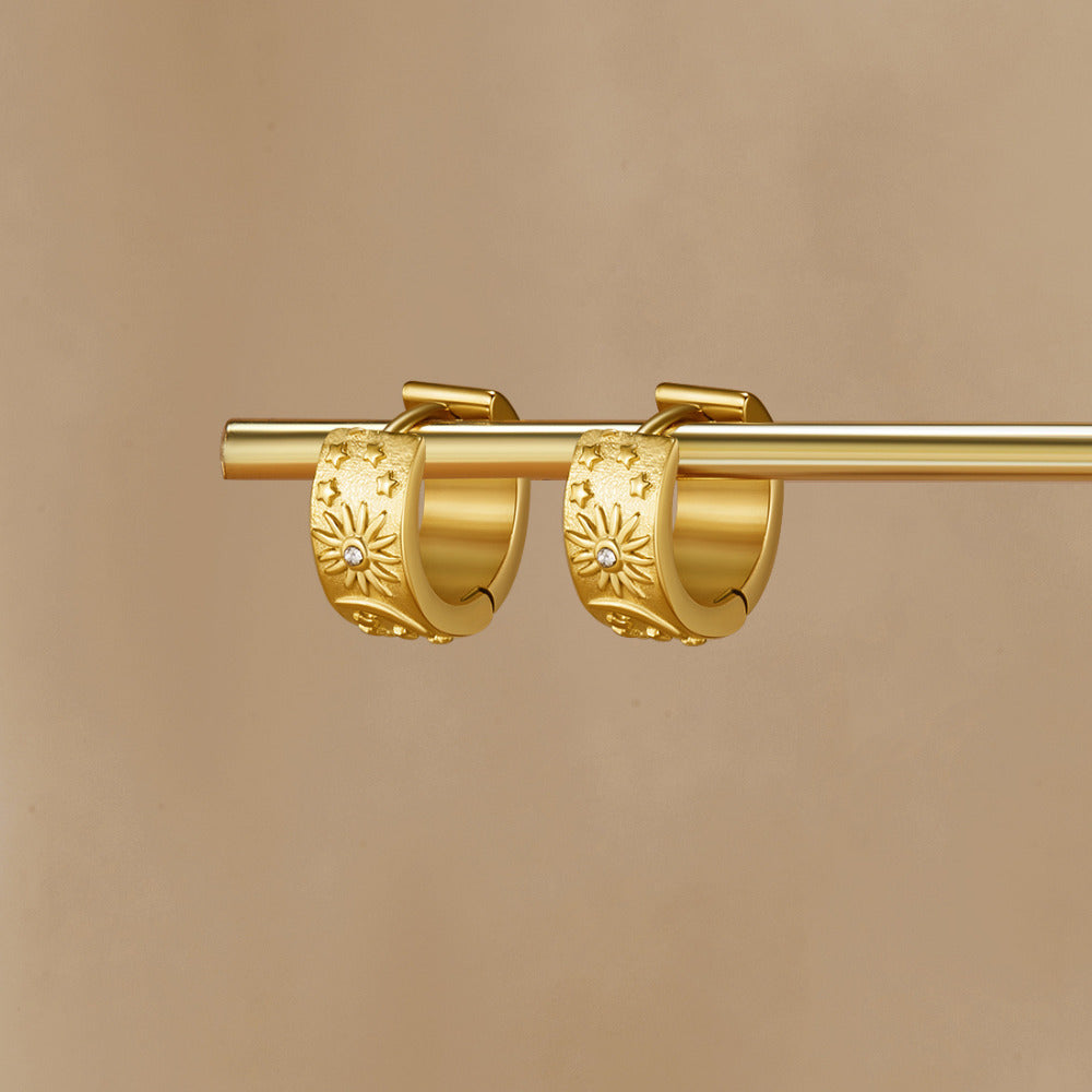 Celestial Gold Ring Hoop Earrings - Beautiful Earth Boutique