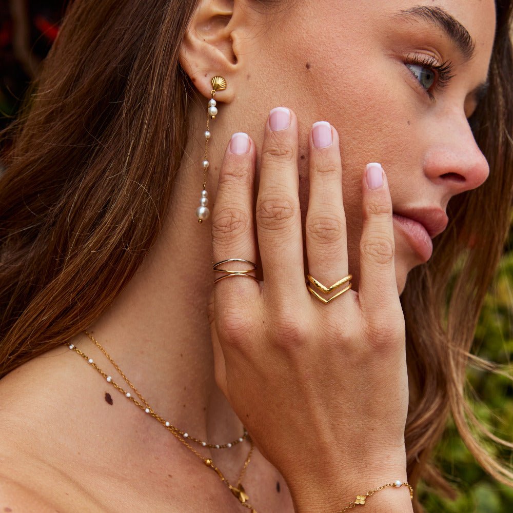 Ayla Three Toned Layered Ring - Beautiful Earth Boutique