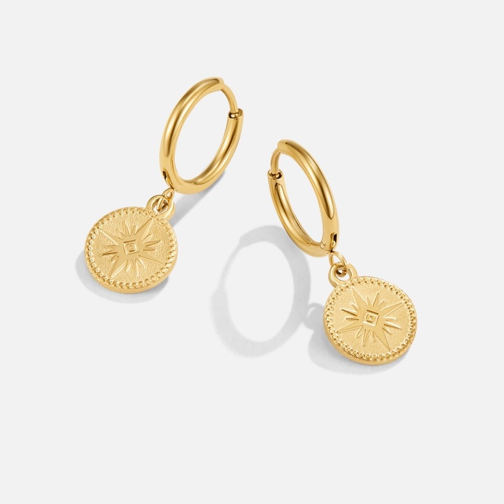 Celestial Gold Coin Earrings - Beautiful Earth Boutique