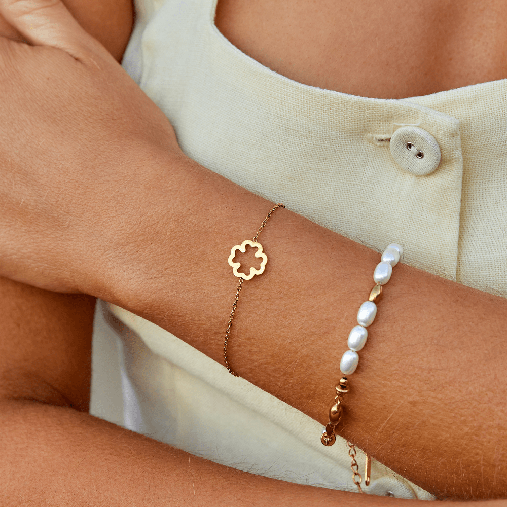 Crystal Clover Leaf Bracelet - Beautiful Earth Boutique