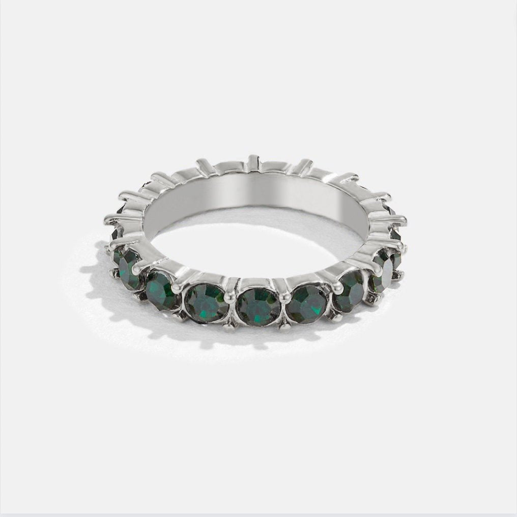Emerald Beauty Silver Crystal Ring - Beautiful Earth Boutique