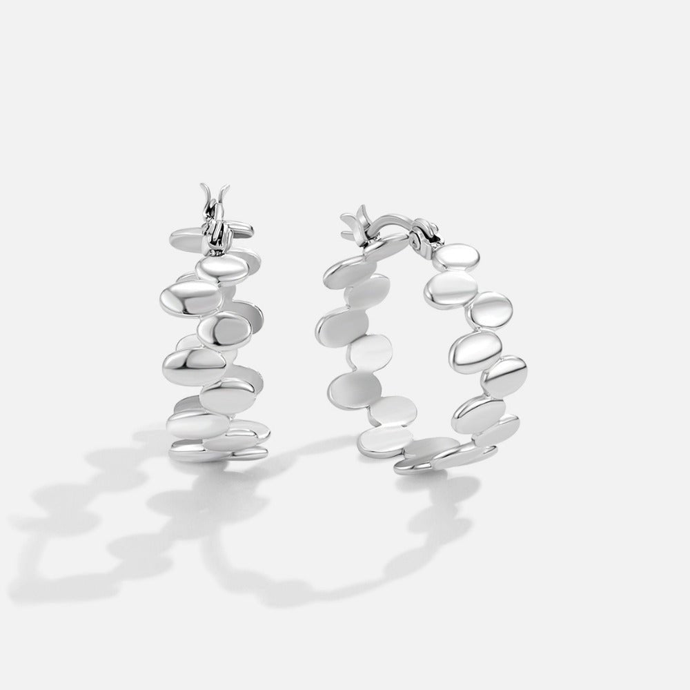 Link Monet Silver Hoop Earrings - Beautiful Earth Boutique