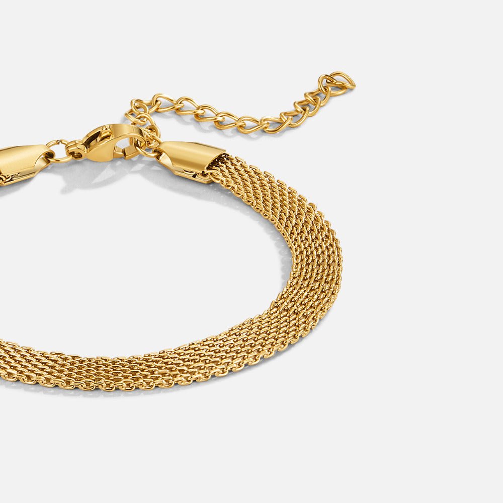 Molly Gold Mesh Chain Bracelet - Beautiful Earth Boutique