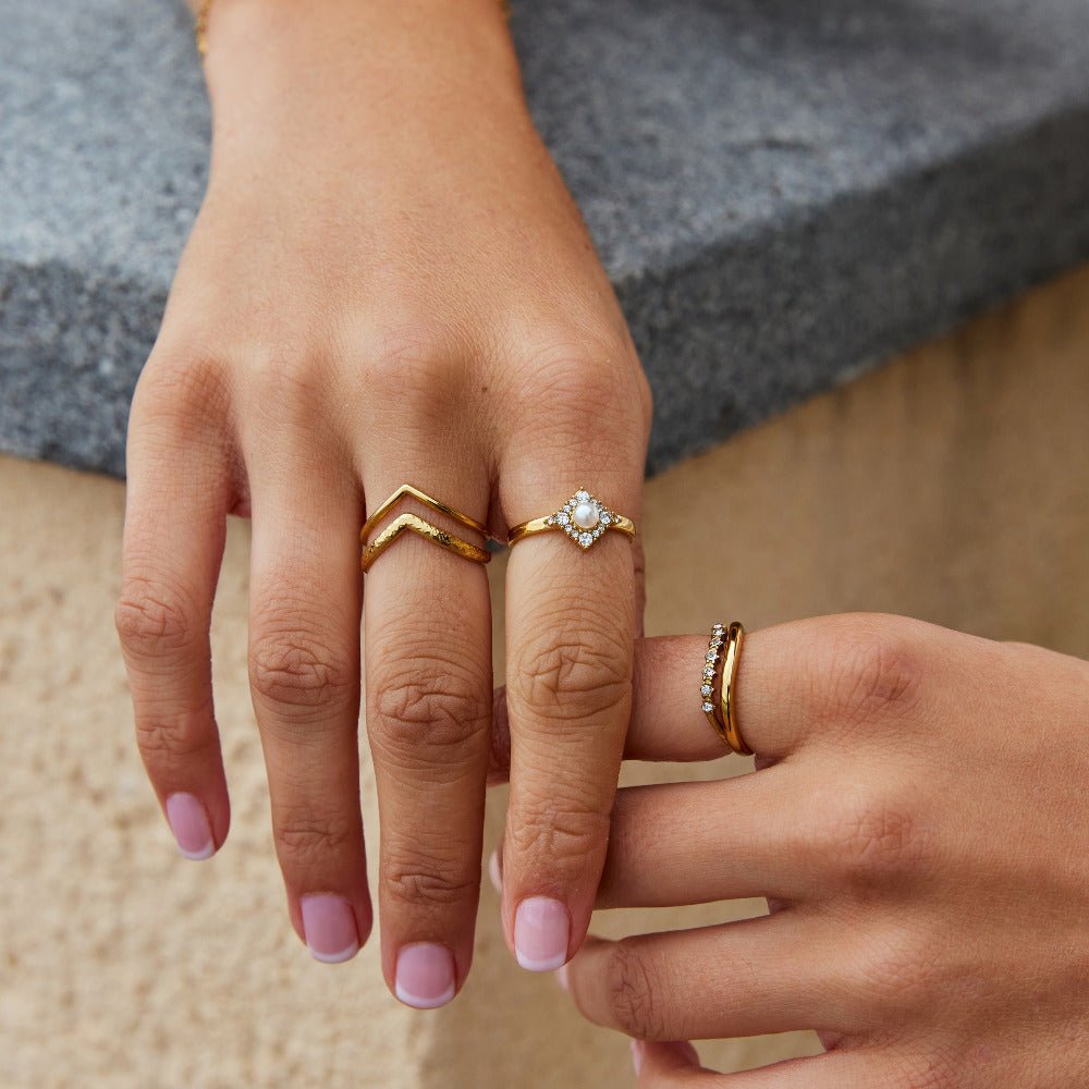 Pearl & Crystal Eternity Ring - Beautiful Earth Boutique