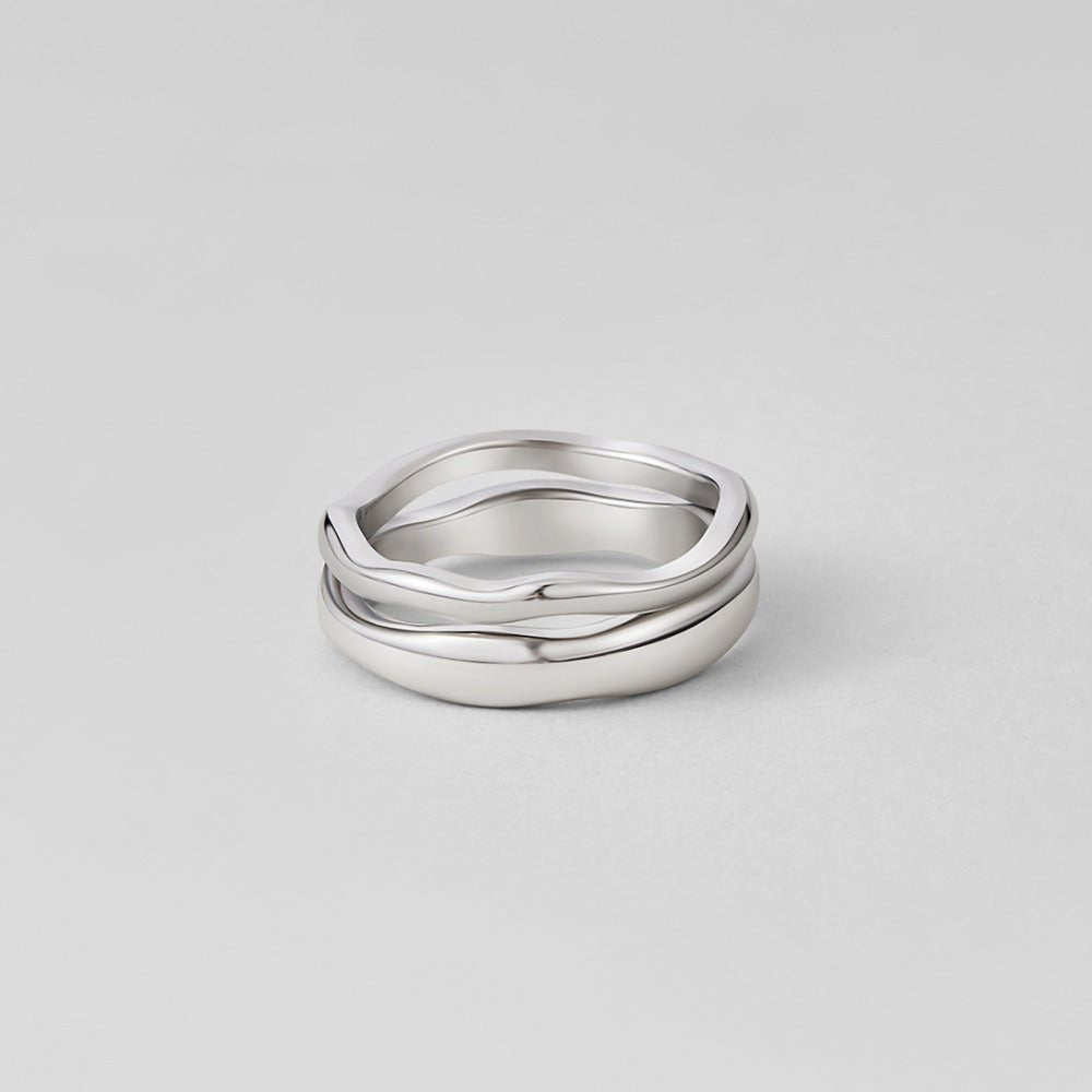 Silver Madison Wave Ring Set - Beautiful Earth Boutique