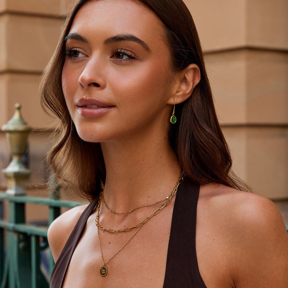 Vintage Emerald Drop Earrings - Beautiful Earth Boutique