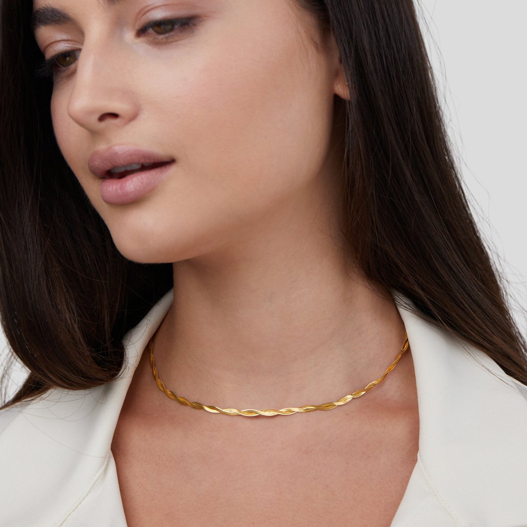 Chiara Twist Snake Chain Necklace - Beautiful Earth Boutique