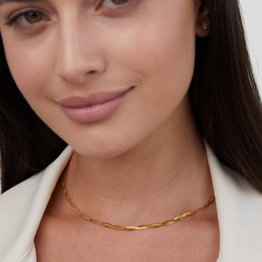 Chiara Twist Snake Chain Necklace - Beautiful Earth Boutique