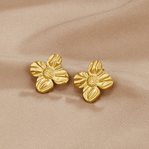 18K Gold Flower Earrings - Beautiful Earth Boutique