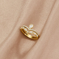 18K Gold Lilly Crystal Ring - Beautiful Earth Boutique