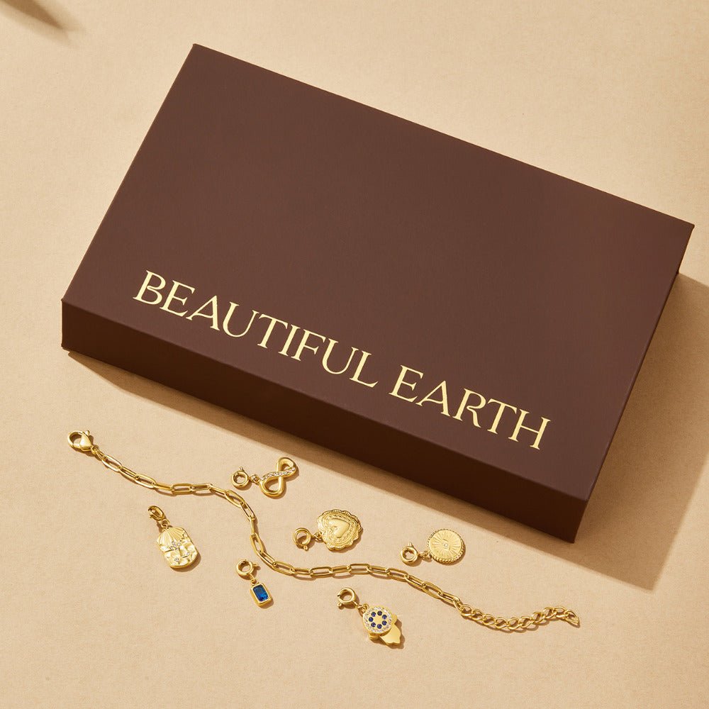 18K Gold Paperclip Charm Bracelet - Beautiful Earth Boutique