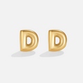 Gold Bubble Letter Earrings