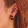 Amber Gold Hoop Earrings