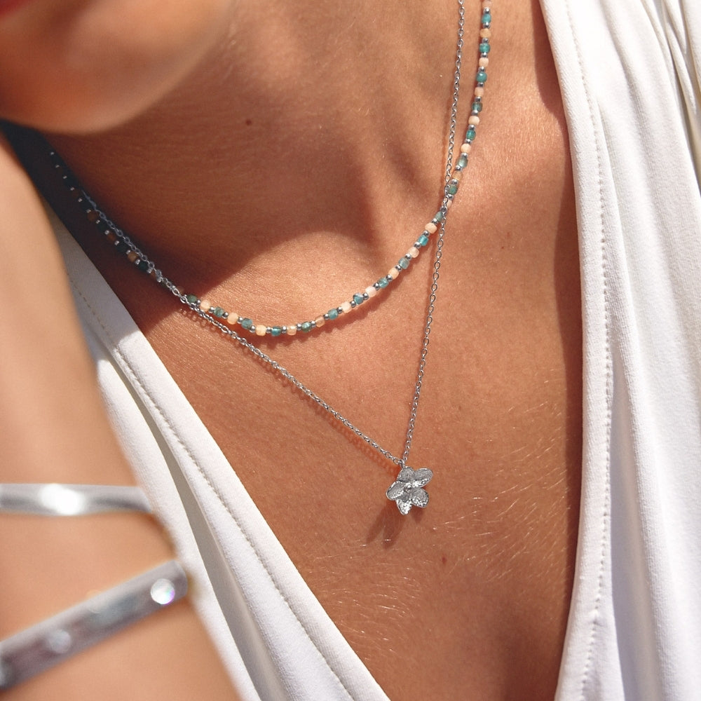 Blooming Silver Flower Neklace
