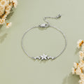 Crystal Flower Silver Bracelet