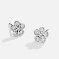 Five Petal Bloom Silver Earrings