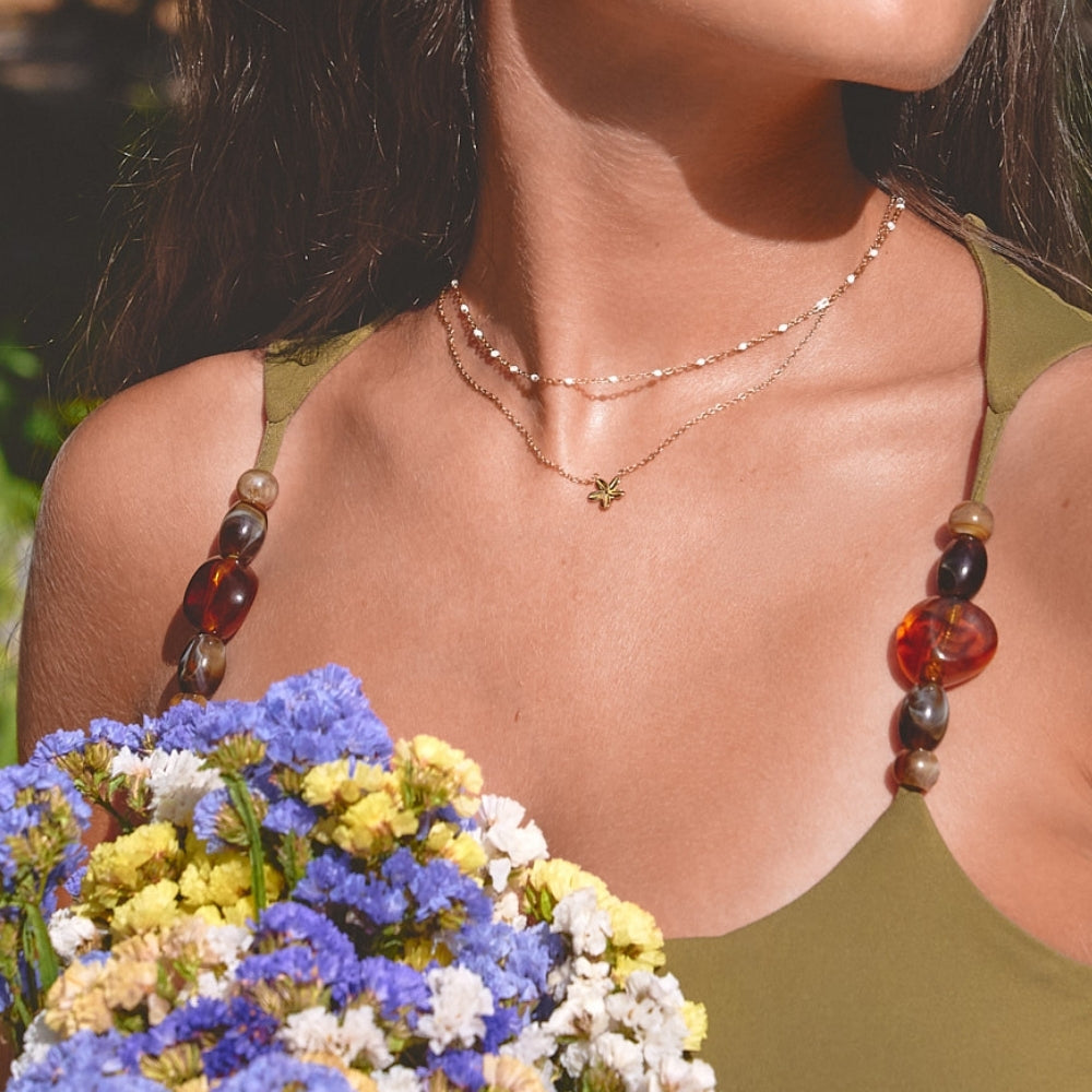 Golden Blossom Pendant Necklace