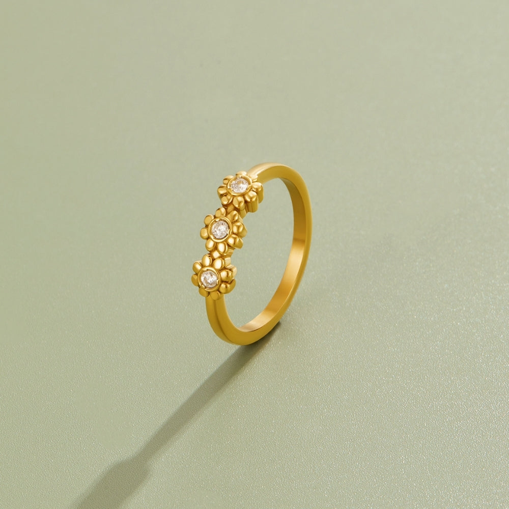 Golden Daisy Infinity Ring