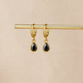 Golden Midnight Teardrop Earrings