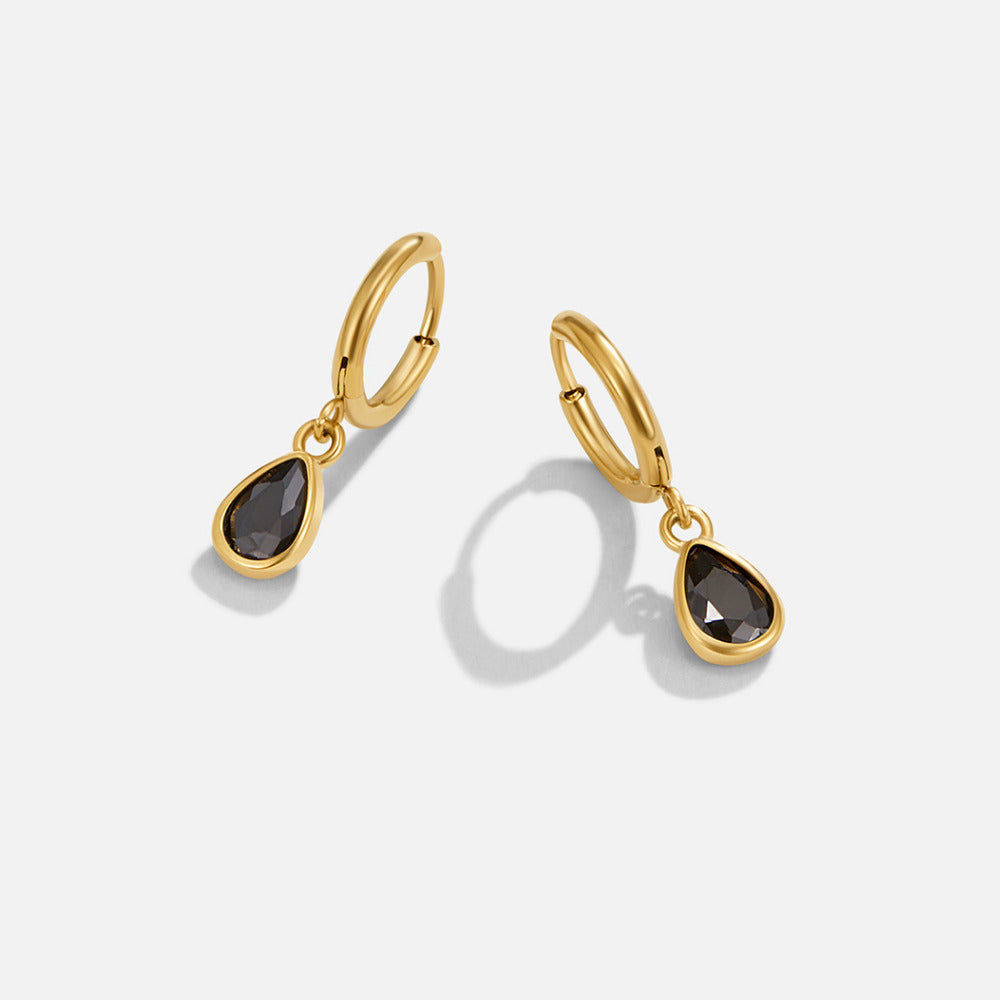 Golden Midnight Teardrop Earrings