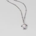 Opal Silver Turtle Pendant Necklace
