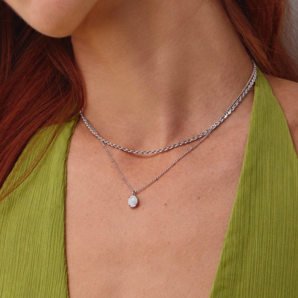 Orea Silver Opal Necklace