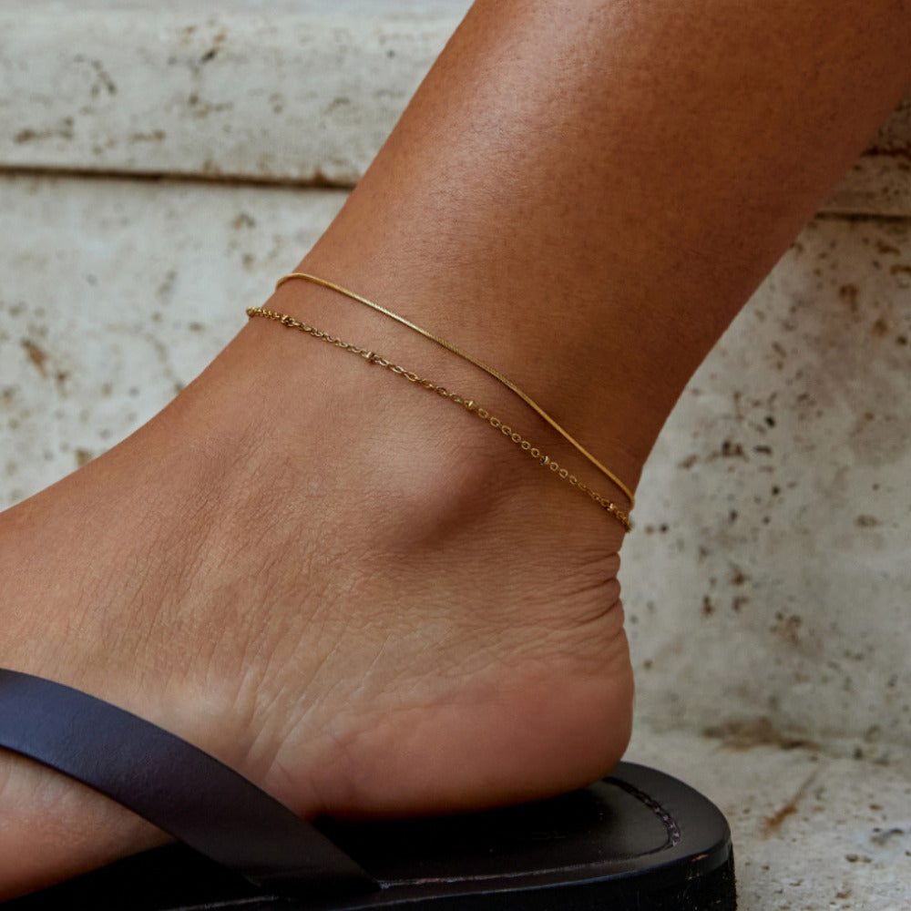 Pia Gold Layered Anklet - Beautiful Earth Boutique