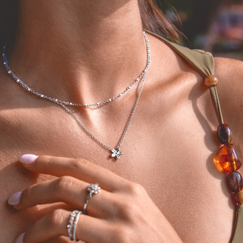 Silver Blossom Pendant Necklace