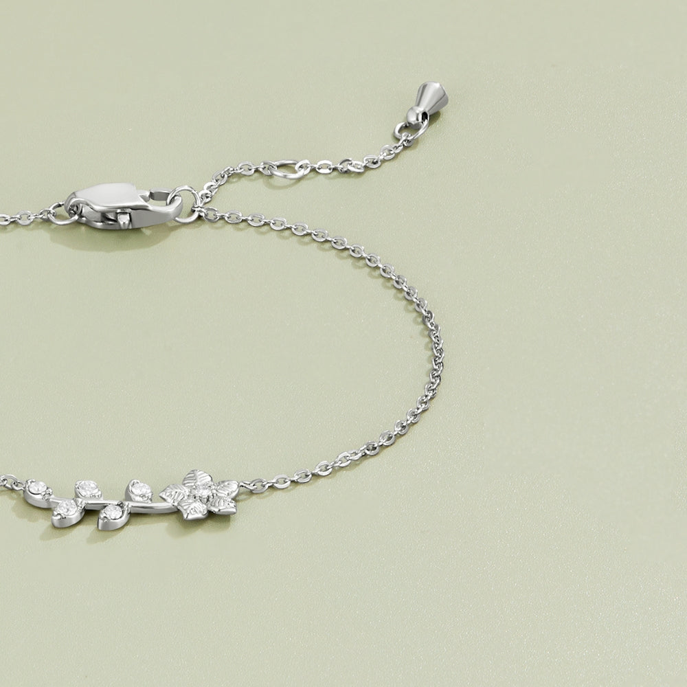 Silver Crystal Vine Bracelet