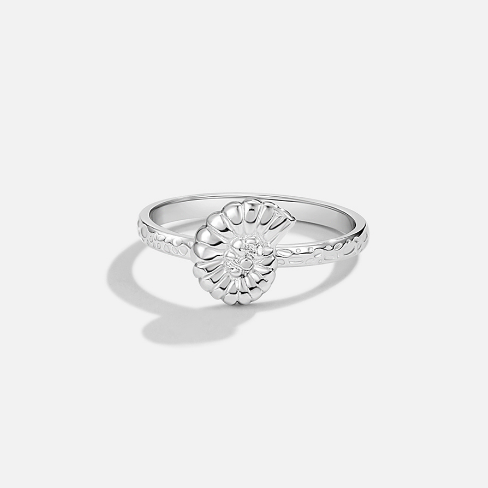 Silver Spiral Shell Ring