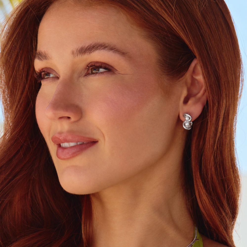 Tara Silver Entwined Pearl Earrings