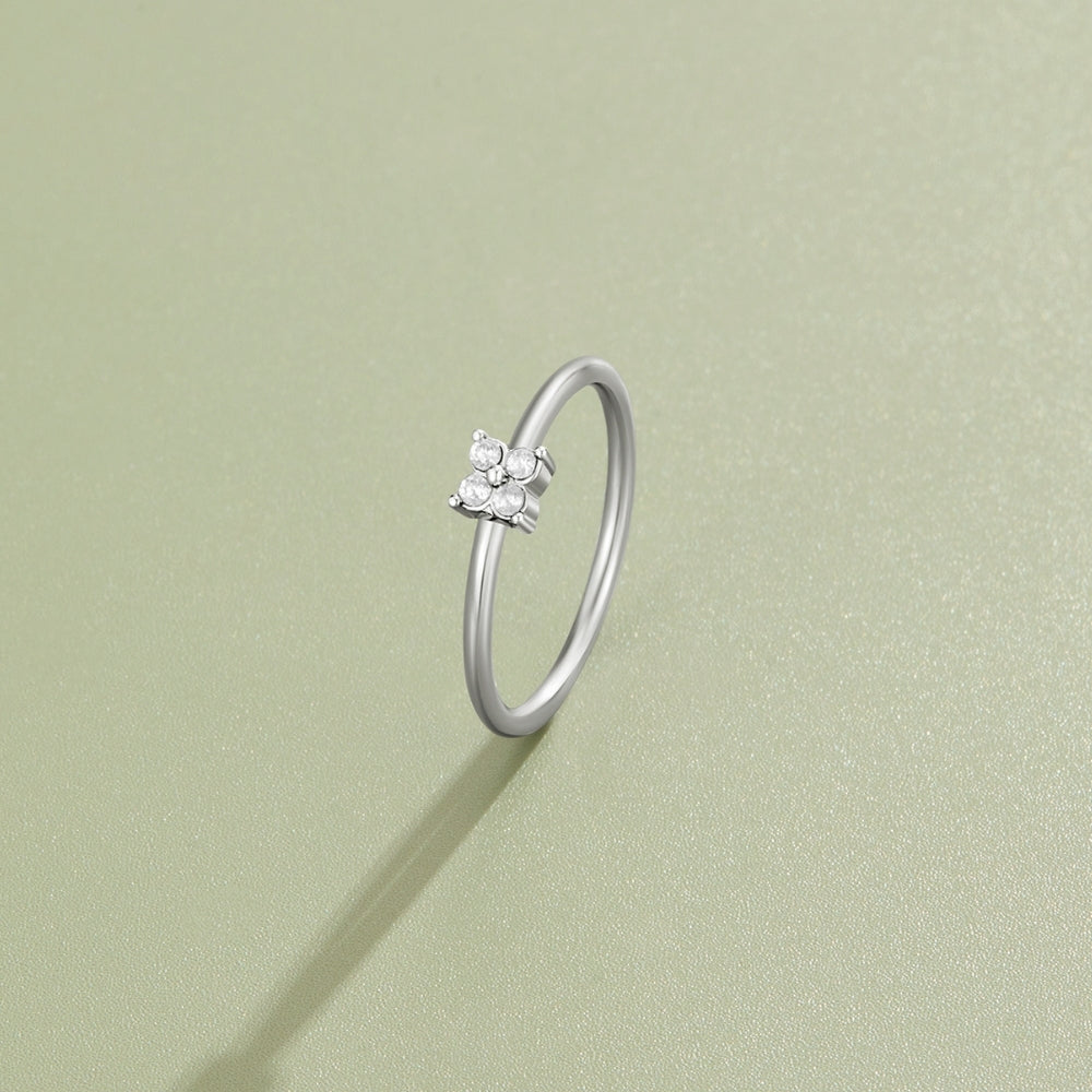 Tiny Petal Silver Ring