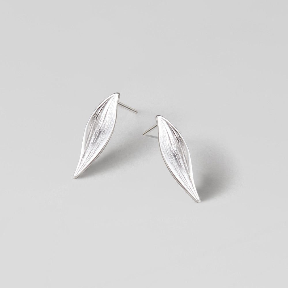 Vintage Monet Silver Leaf Earrings