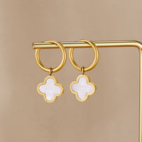 White Clover Hoop Earrings - Beautiful Earth Boutique