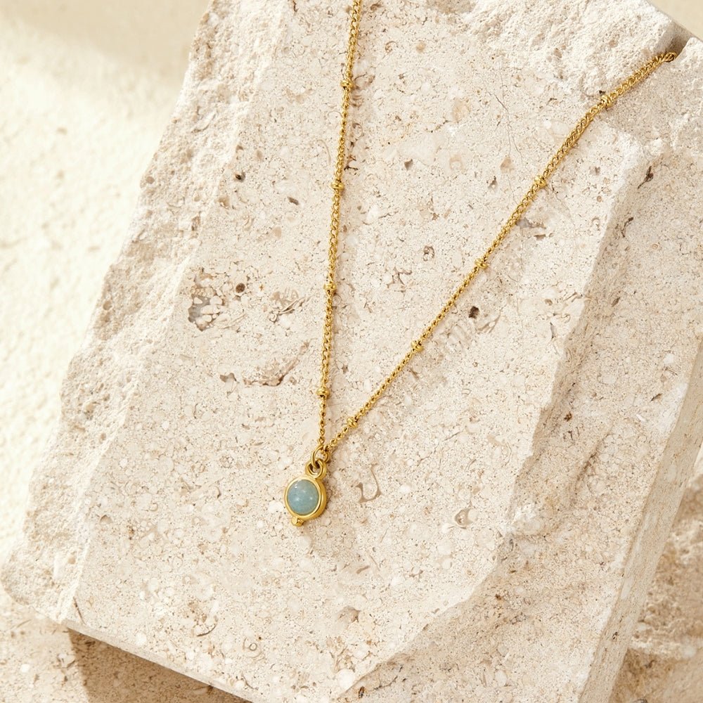 Aquamarine Gold Necklace - Beautiful Earth Boutique