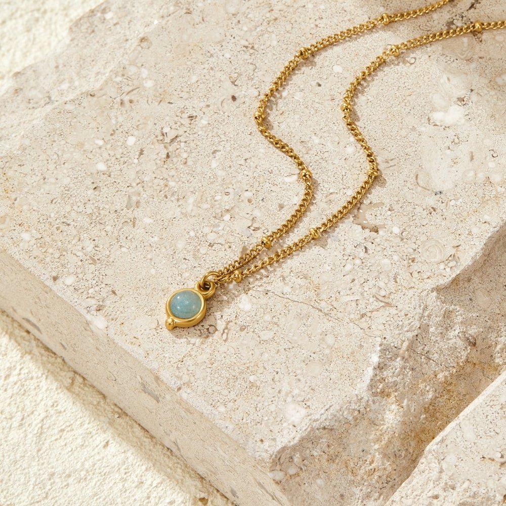 Aquamarine Gold Necklace - Beautiful Earth Boutique