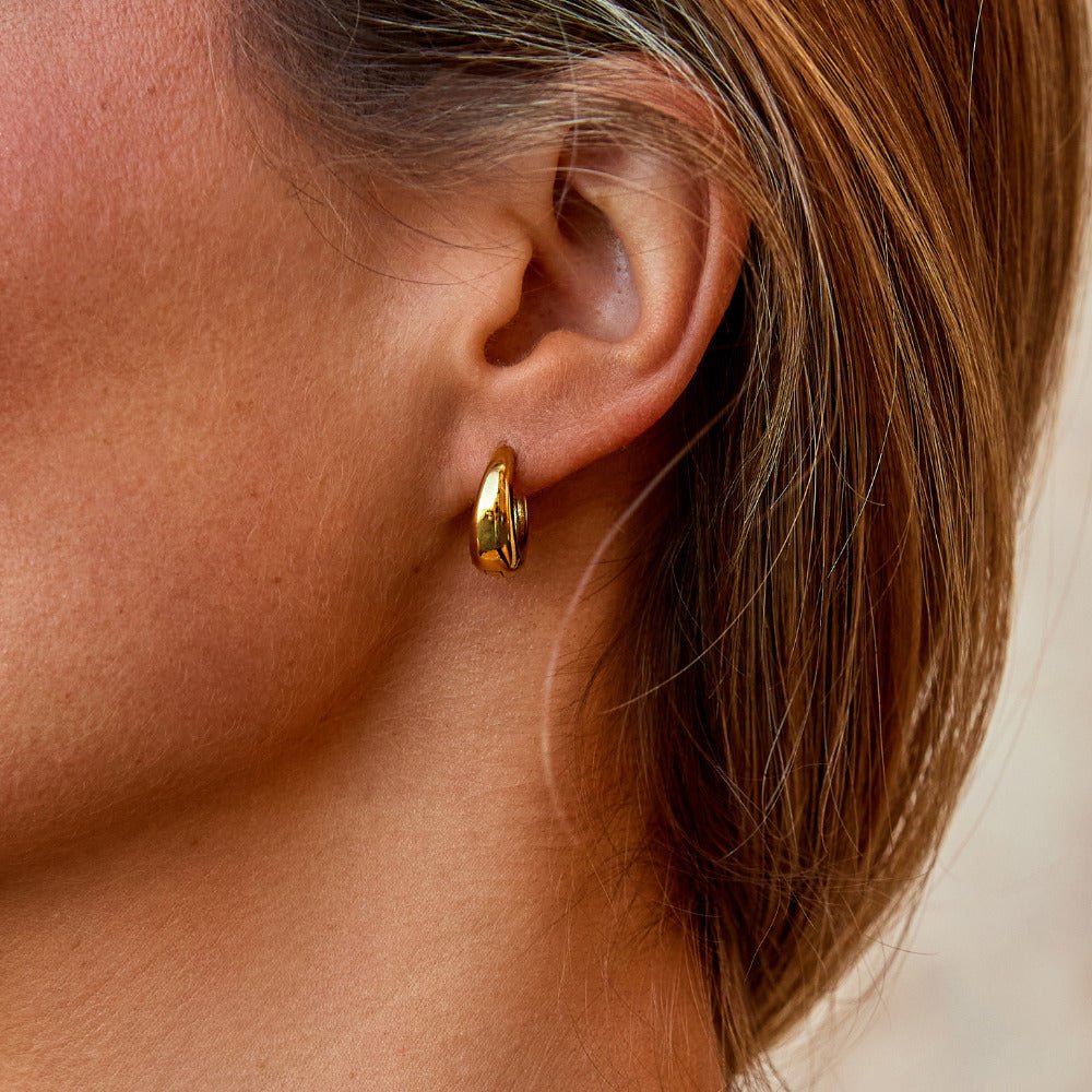 Audrey Gold Hoop Earrings - Beautiful Earth Boutique