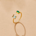 Aurora Aqua Green Crystal Ring - Beautiful Earth Boutique