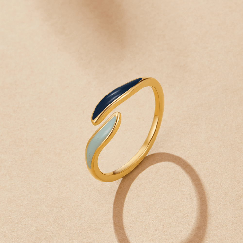 Blue Ocean Waves Wrap Ring - Beautiful Earth Boutique