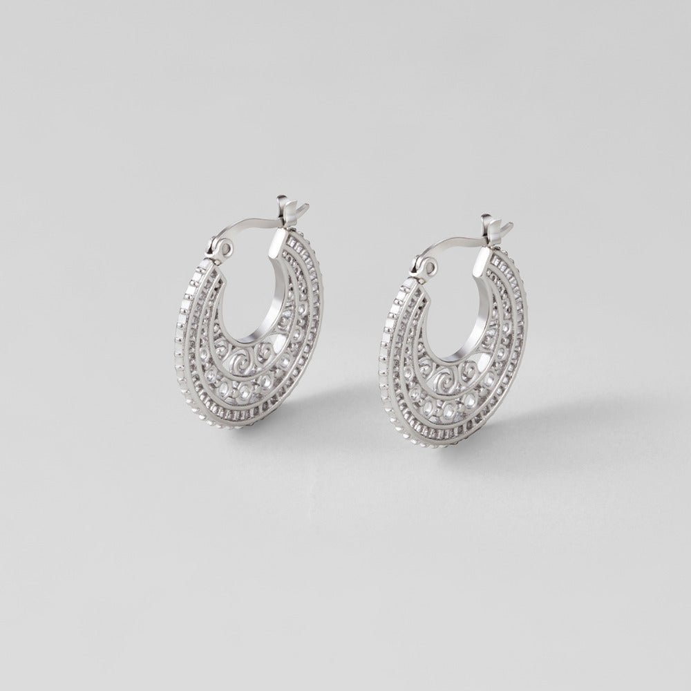 Boho Chic Silver Hoop Earrings - Beautiful Earth Boutique
