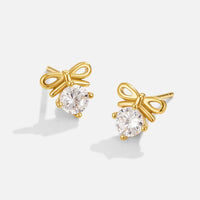 Crystal Bow Stud Earrings - Beautiful Earth Boutique