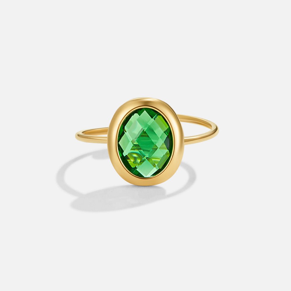 Emerald Green Crystal Gold Ring - Beautiful Earth Boutique