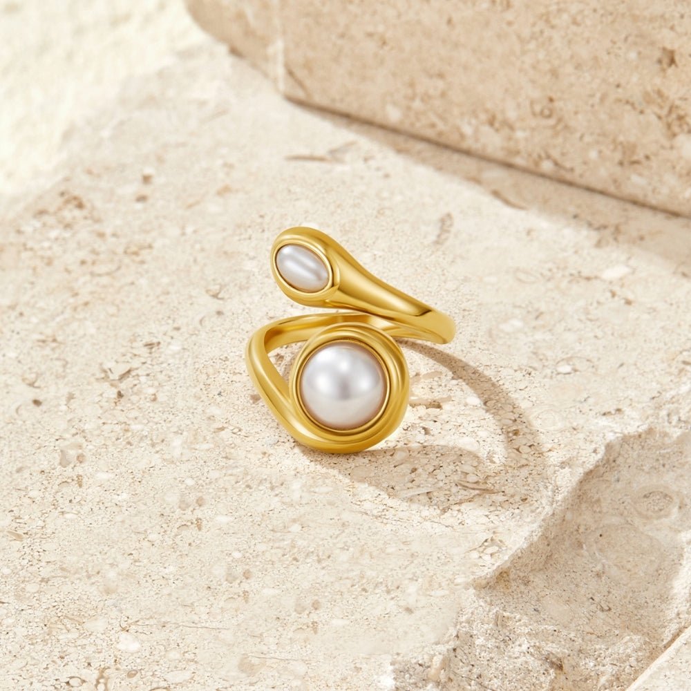Gold Amara Pearl Wrap Ring - Beautiful Earth Boutique