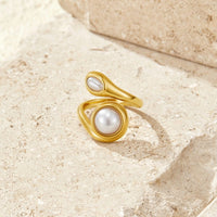 Gold Amara Pearl Wrap Ring - Beautiful Earth Boutique