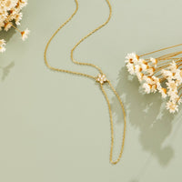 Gold & Crystal Bloom Lariat Bracelet - Beautiful Earth Boutique
