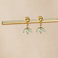 Gold Marquise Petal Drop Earrings - Beautiful Earth Boutique