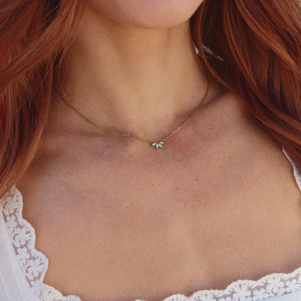 Gold Marquise Petal Necklace - Beautiful Earth Boutique