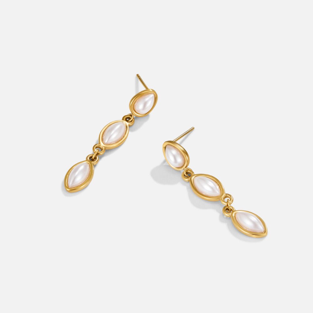 Gold Serena Pearl Drop Earrings - Beautiful Earth Boutique