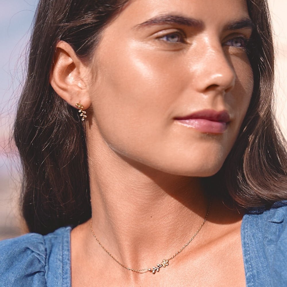 Golden Crystal Vine Earrings - Beautiful Earth Boutique